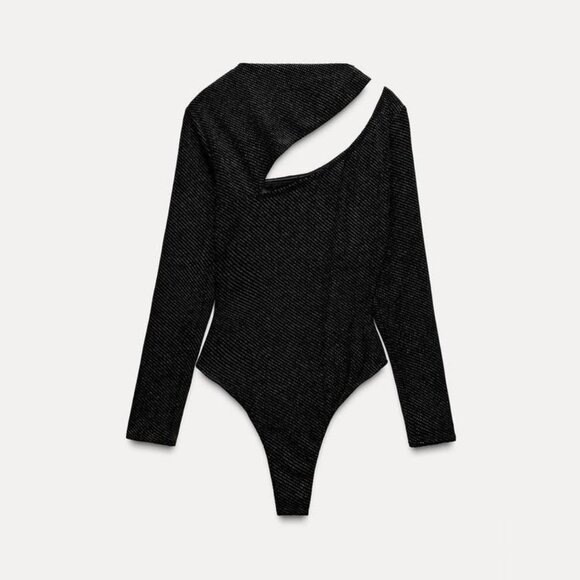 Shine Velvet Bodysuit - Black - new with tags (size XS) - Picture 5 of 8